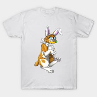 Bobtail BunnyCat: Ginger Bicolor (White) T-Shirt